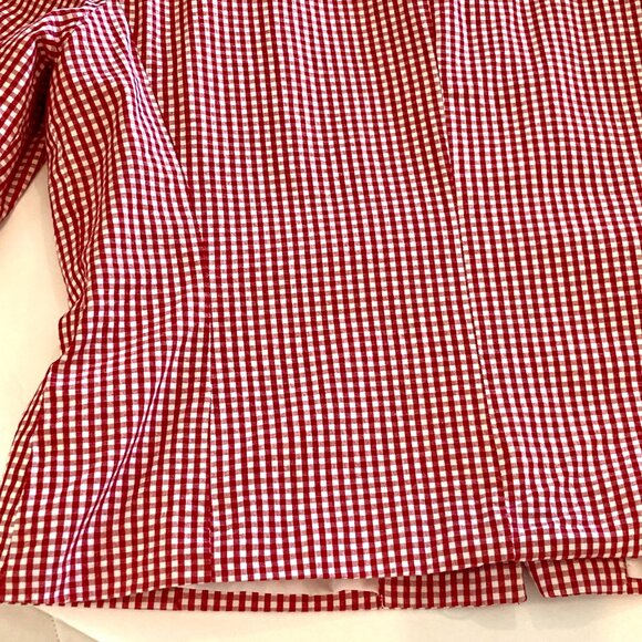 Lady's Red &o White Checked Jacket by JG Hook, Size 12; Lined; Good Cond. - Picture 9 of 10